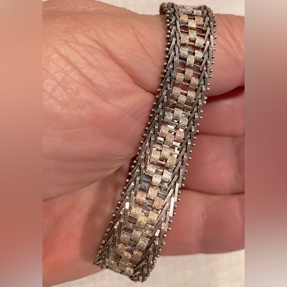 MILOR 925 silver bracelet made in Italy Tro-color